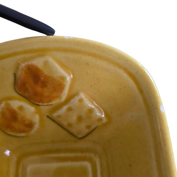 VTG Los Angeles Potteries Yellow Cracker Serving Dish #49 MCM Bread Tray 1969 - Picture 9 of 9